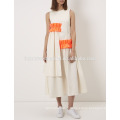 Nouvelle Mode Off Blanc Robe Midi Avec Frills Fabrication En Gros Mode Femmes Vêtements (TA5233D)